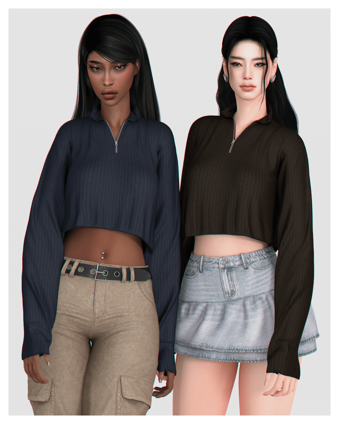 Джемпер Zipper Ribbed Turtleneck